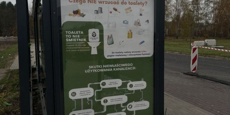 Plakat-Czego NIE wrzucać do toalety, Wygoda Skrzyżowanie, Mikołów