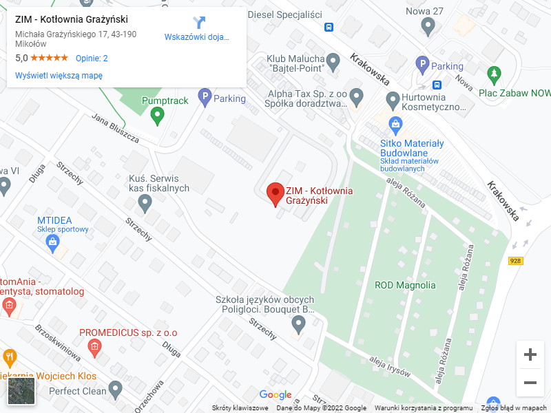 Mapa dojazdu do Kotłowni Grażyński